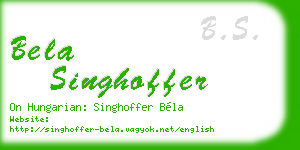bela singhoffer business card